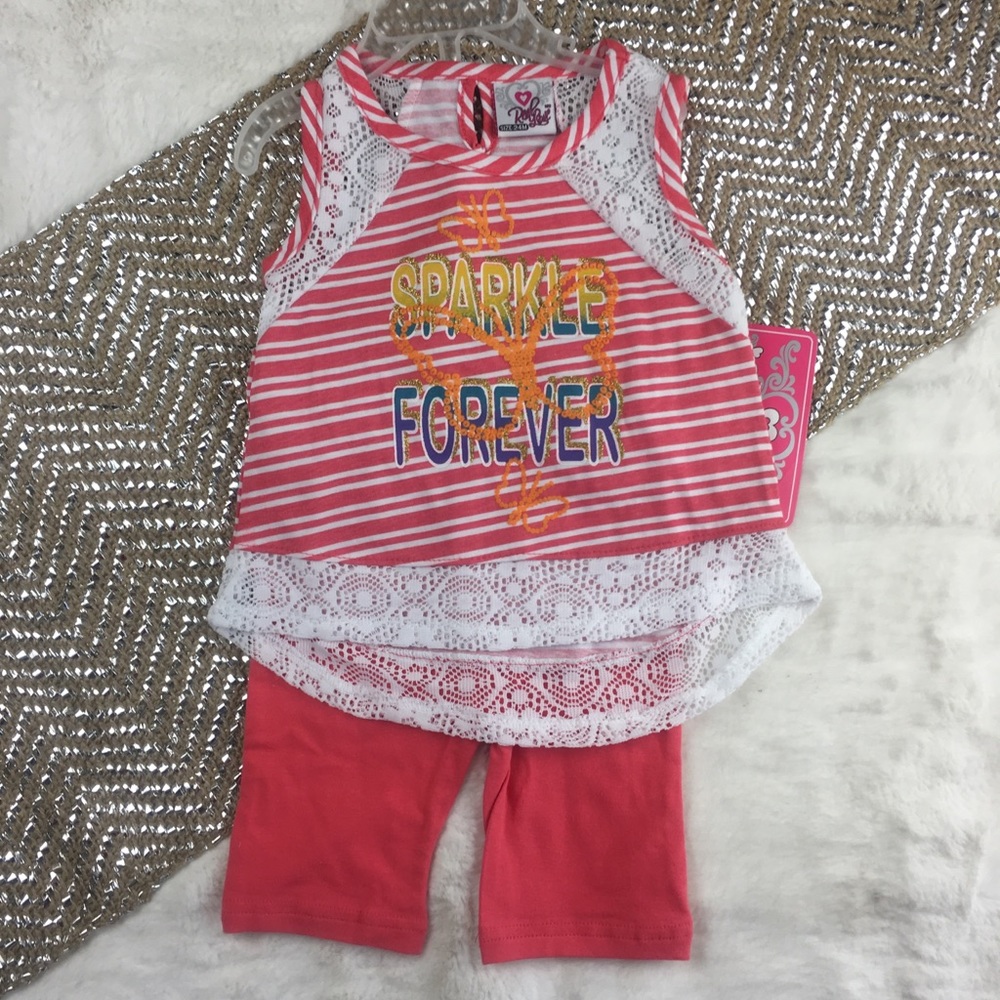 💕REAL LOVE 24M 18M 3T 2 piece pant top Baby Lace
